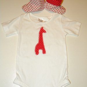 Giraffe Red baby Shoes Boots Onesie