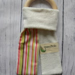 Organic Maple Teething Ring Pink Stripe