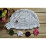 Organic Crochet Girls Flower Beanie Hat 4