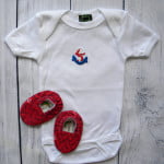 Anchor Nautical Onesie Shoe Set