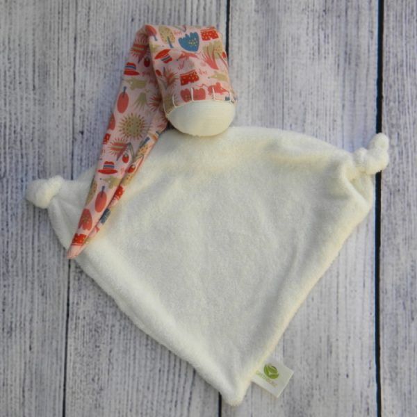 Pink Organic Teething Doll Comforter Eco Baby Toy
